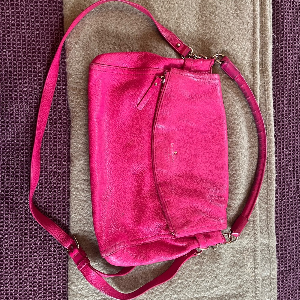 Kate Spade Pink Shoulder Bag with Glossy Finish